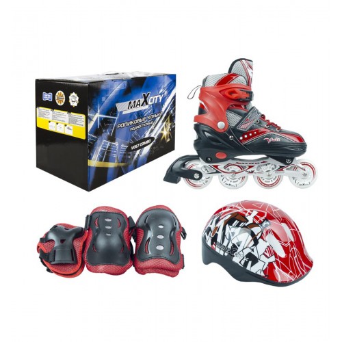 Коньки роликовые MaxCity Volt red M(35-38)